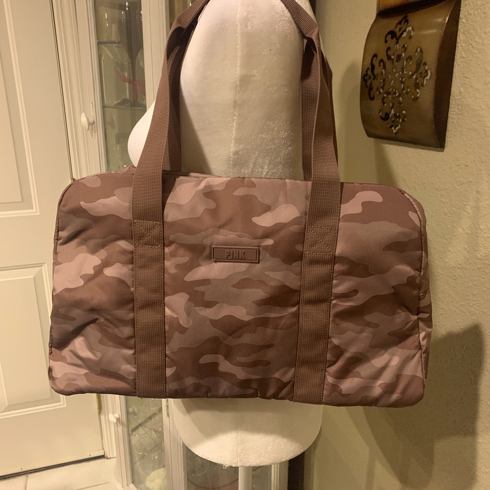 Pink camo gym bag